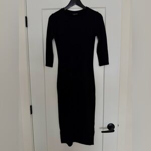 Topshop black jersey midi dress